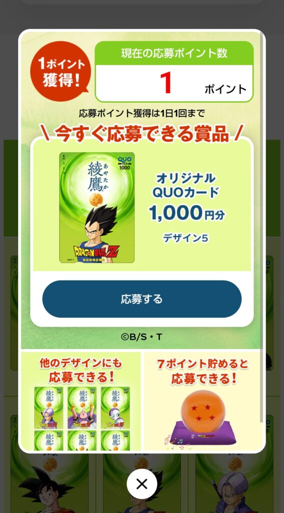 応募画面